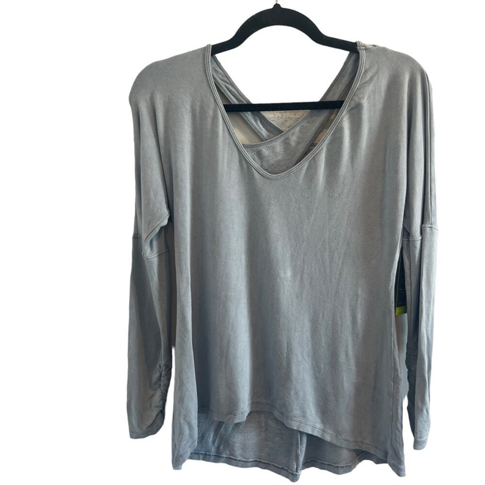 NWT NUX Small Active Top Longsleeves Criss Cross Back Size S